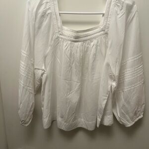 Madewell White Blouse with Square Neckline